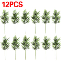 12pc Artificial Norfolk Pine Branches  Pine Needle Branch For Christmas Decor