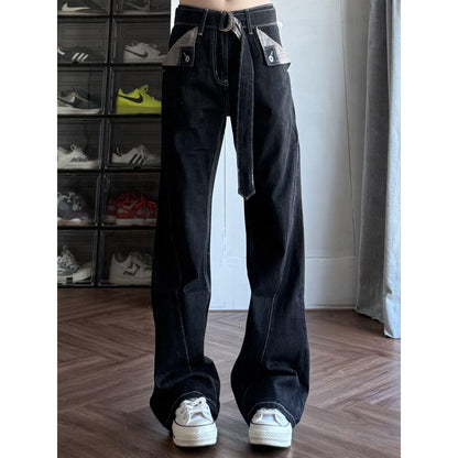 Mens American-style High-street Jeans Loose-fit Slimming Straight-leg Design