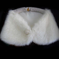 FAUX FUR BRIDAL WEDDING CAPE SHAWLBRIDESMAID STOLE WRAP SHRUG CAPELET BOLERO