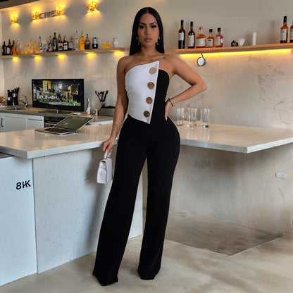 Women's Button Jumpsuit Commute Style