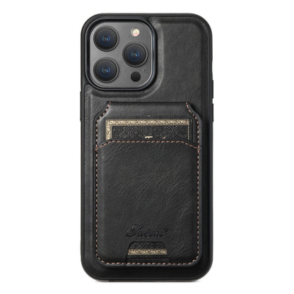 Mobile Phone Leather Phone Case Magnetic Card Holder Wireless Charger