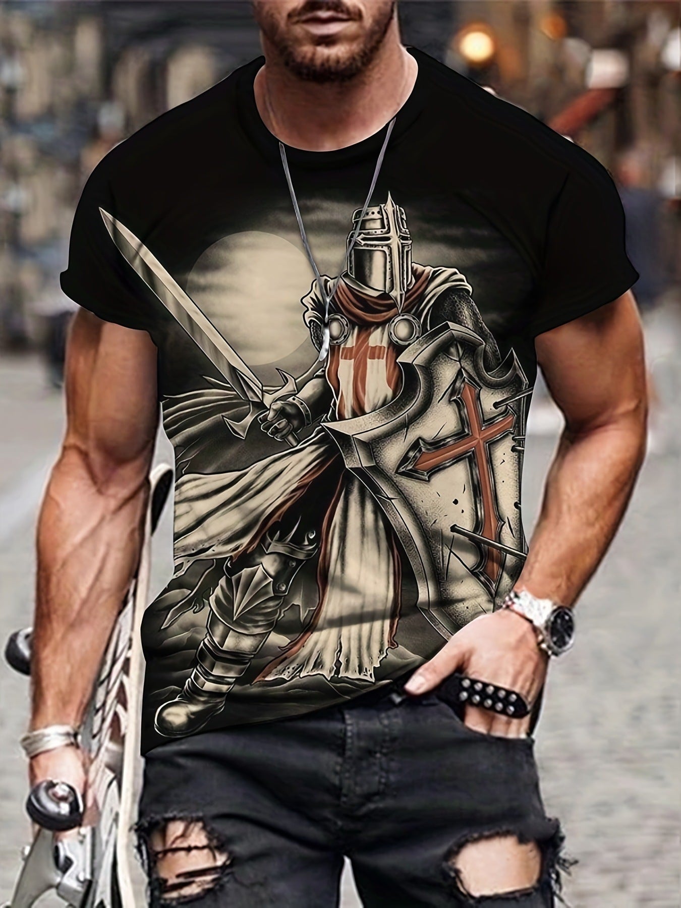 3D Printed T-shirt Men's Summer Casual Breathable Short Sleeve Top