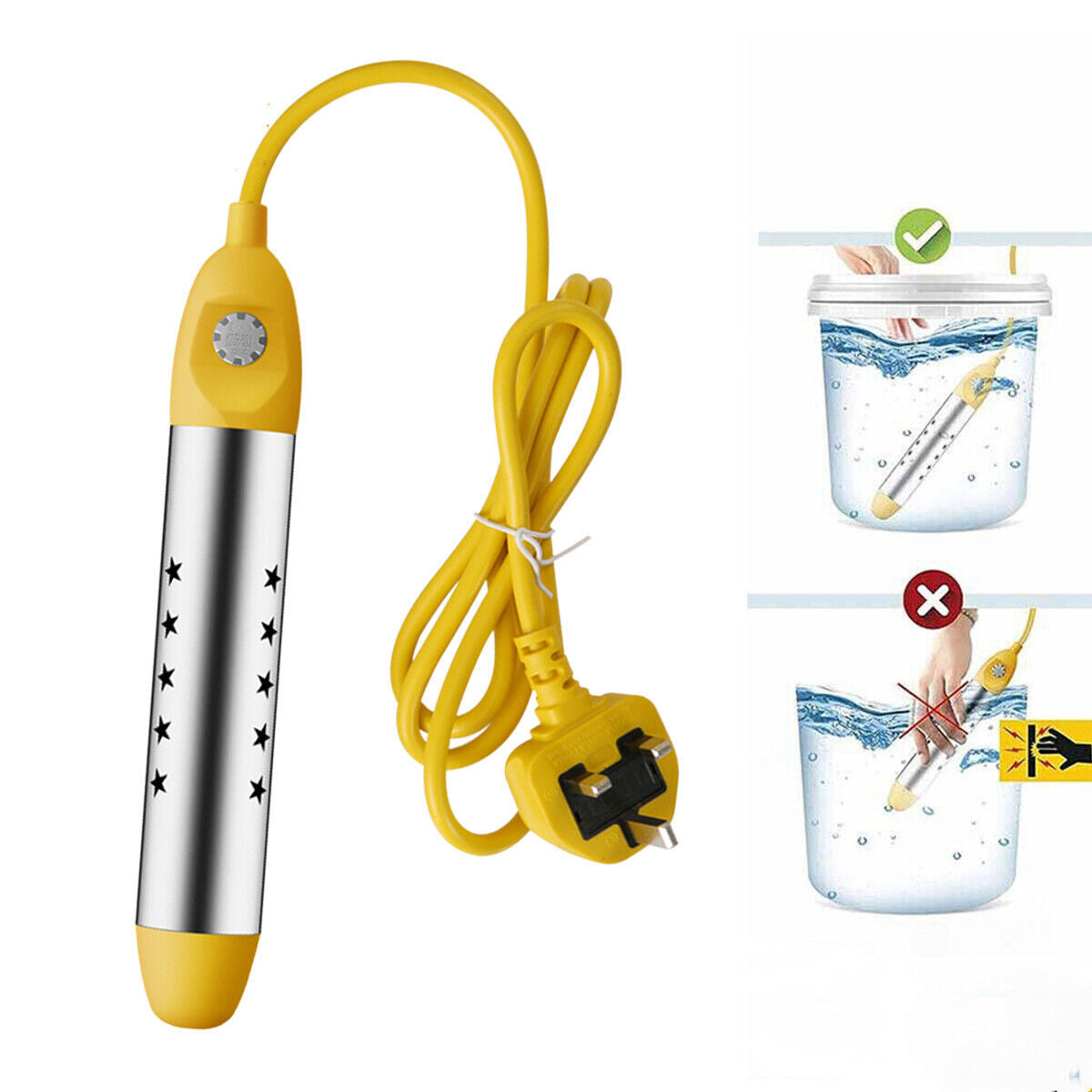 2500W Electric Immersion Water Heater Portable Suspension Hot Fast Boiler NEW