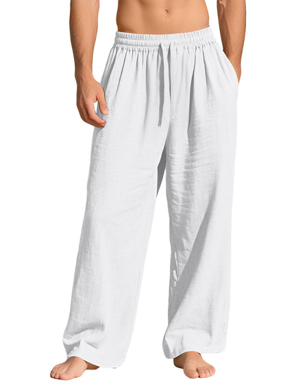 Pocketed Drawstring Solid-color Trendy Business Pants