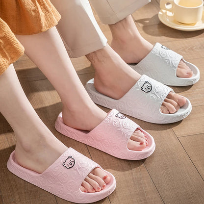 Women Summer EVA Slippers Indoor Home Bath Non Slip Soft Wide Comfort Couple Slippers Unisex Outdoor Beach Flip Flops Men Slides