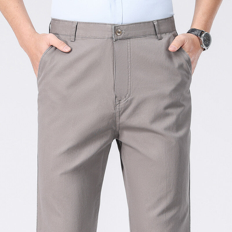 Men's Long PantsCotton Dress Trousers Loose Straight Leg