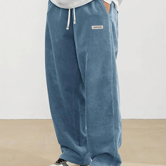 Men's Corduroy Mid-Waist Casual Pants