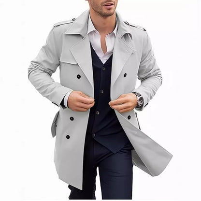Men's Coat Mid-length Double Breasted European And American