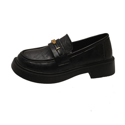 All-match Metal Commuter Soft Bottom Soft Surface Small Leather Shoes