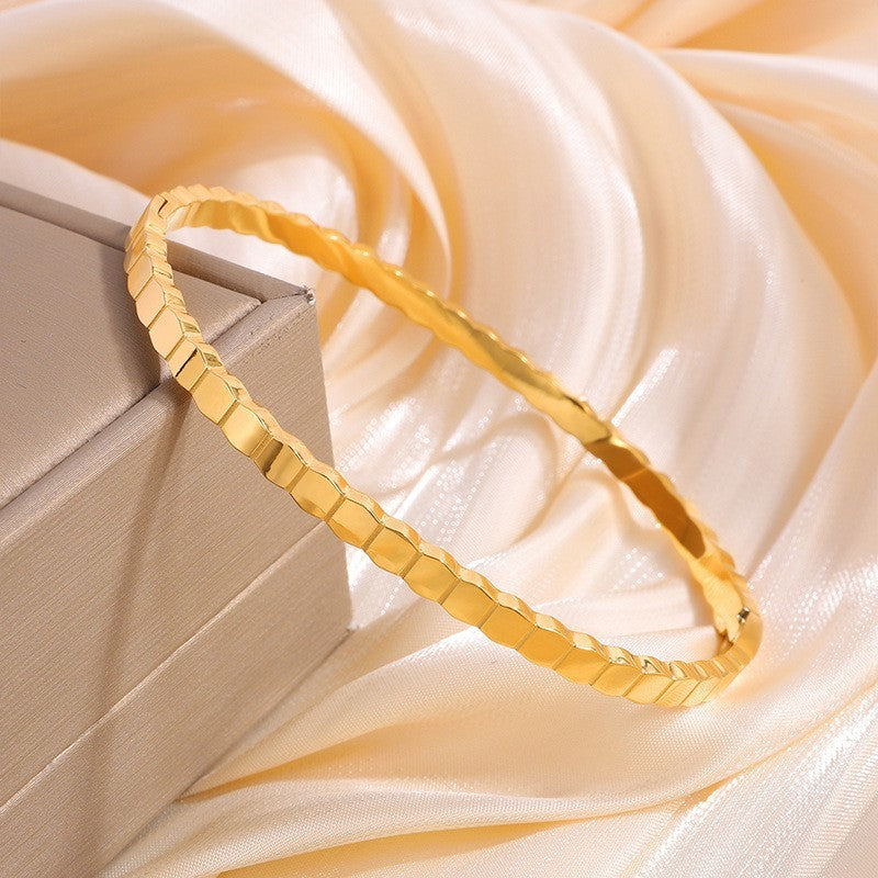 Ins Irregular Honeycomb-shaped Bracelet Fashion Minimalist Titanium Steel Bracelet Women's Jewelry
