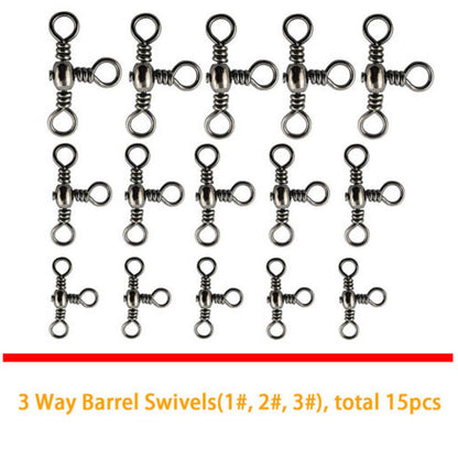 160pcs Carp Fishing Tackle Accessories Kit Lead Clips Carp Swivels Hooks Beads