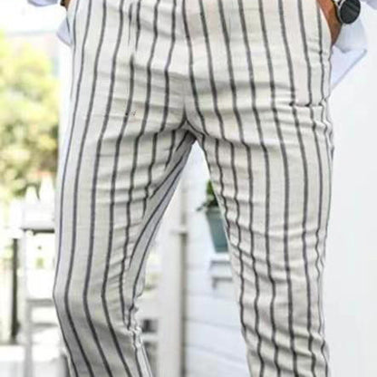 Men's Summer Thin 3D Printed Slim Fit Suit Pants