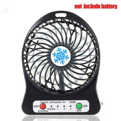 Portable Rechargeable LED Light Mini USB Charging Table Fan Speed Regulation Mode Lighting Function LED Refrigeration Air Cooler 3