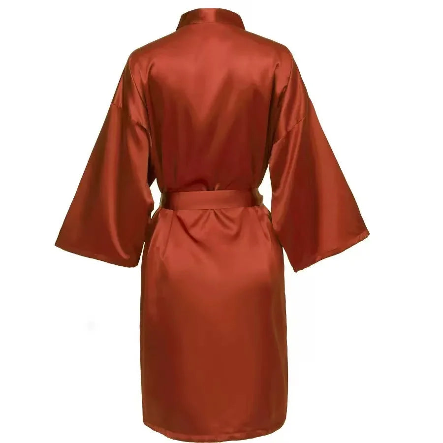 Custom Satin Wedding Bridesmaid Kimono Dressing Gown Bridesmaid Robes Soft Satin & Personalized Wedding/Bachelorette Party Robes