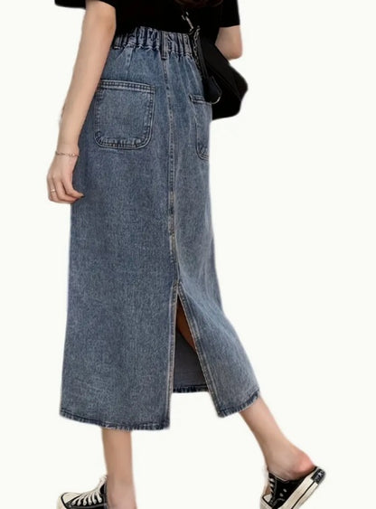 Ladies' High Waist Slim Fit Waist Cinching Skirt