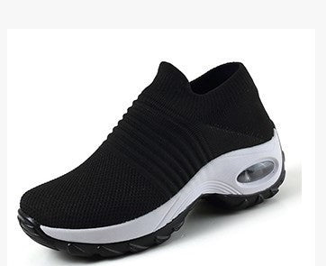 Large Size 43 Women's Shoes Air Cushion Fly-knit Sneakers Slip-on Shoes Fashion Rocking Shoes Casual Shoes Sock Shoes