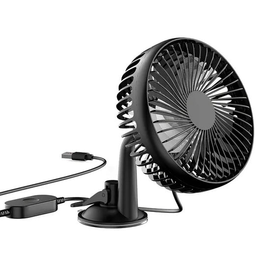 Car Cooling Fan Portable Rotatable USB Vehicle Fan Backseat Clip