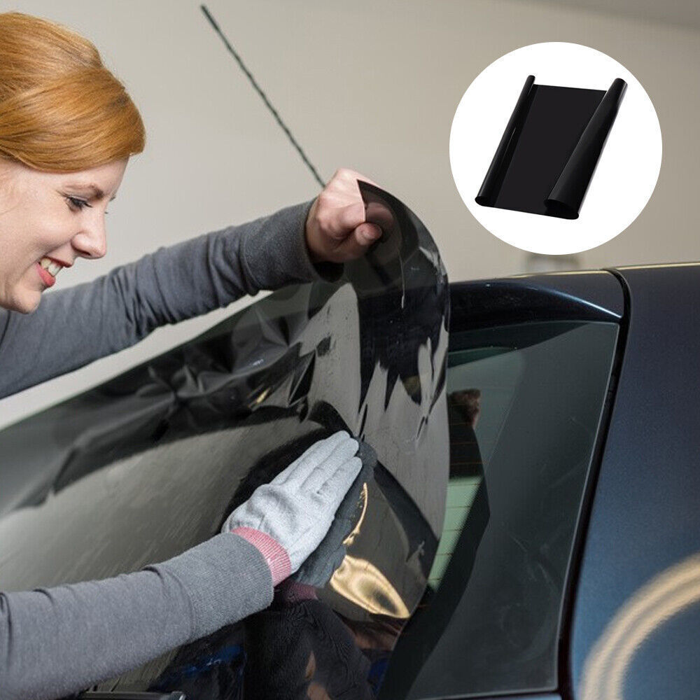 CAR WINDOW TINT FILM KIT TINTING SUPER DARK BLACK LIMO  75CM X 6M UK