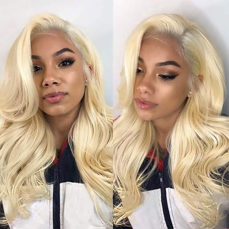 13x4 Lace Front Human Hair Wigs 613 Body Wave Density
