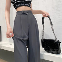 Ice Silk Mop Wide Leg Pants Women's Small High Waist