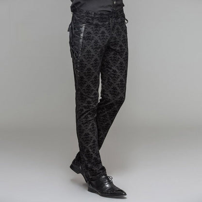 Men's Palace-Style Retro High-Waist Thick Casual Trousers