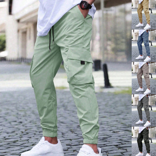 Workwear Casual Pants Drawstring Elastic Waist Track Pants
