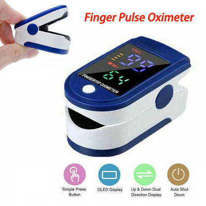 Finger Pulse Oximeter Blood Oxygen Saturation Meter SpO2 Heart Rate Monitor UK
