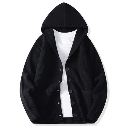 Mens Knitted Fashion Lapel Sweater Cardigan