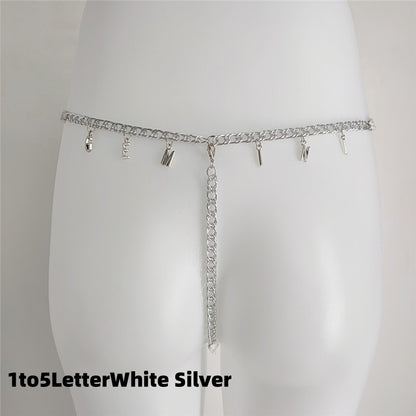 Exy Women Custom Thong With Letter Name Personality G-String Panties Underwear Waist Body Chain Lace Thongs Jewelry Gift