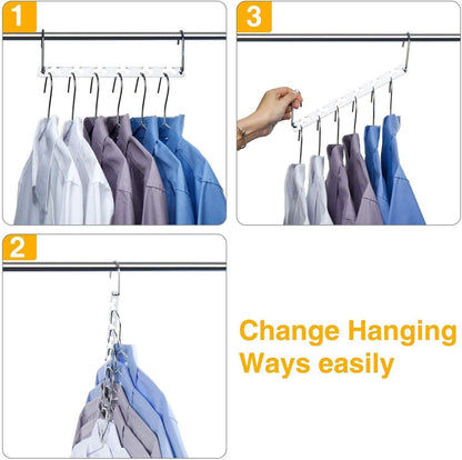 5X Space Saver Saving Wonder Magic Hanger Clothes Closet Organize Hook UK