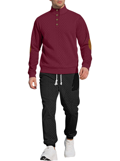 Stand Collar Long Sleeve Trousers Leisure Sports Outdoor Sweater Pants Suit