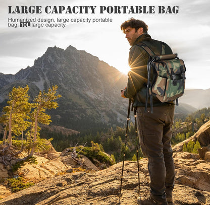 2in1 Oxford Fishing Tackle Backpack Bag,Camping Hiking Foldable Stool Seat Chair