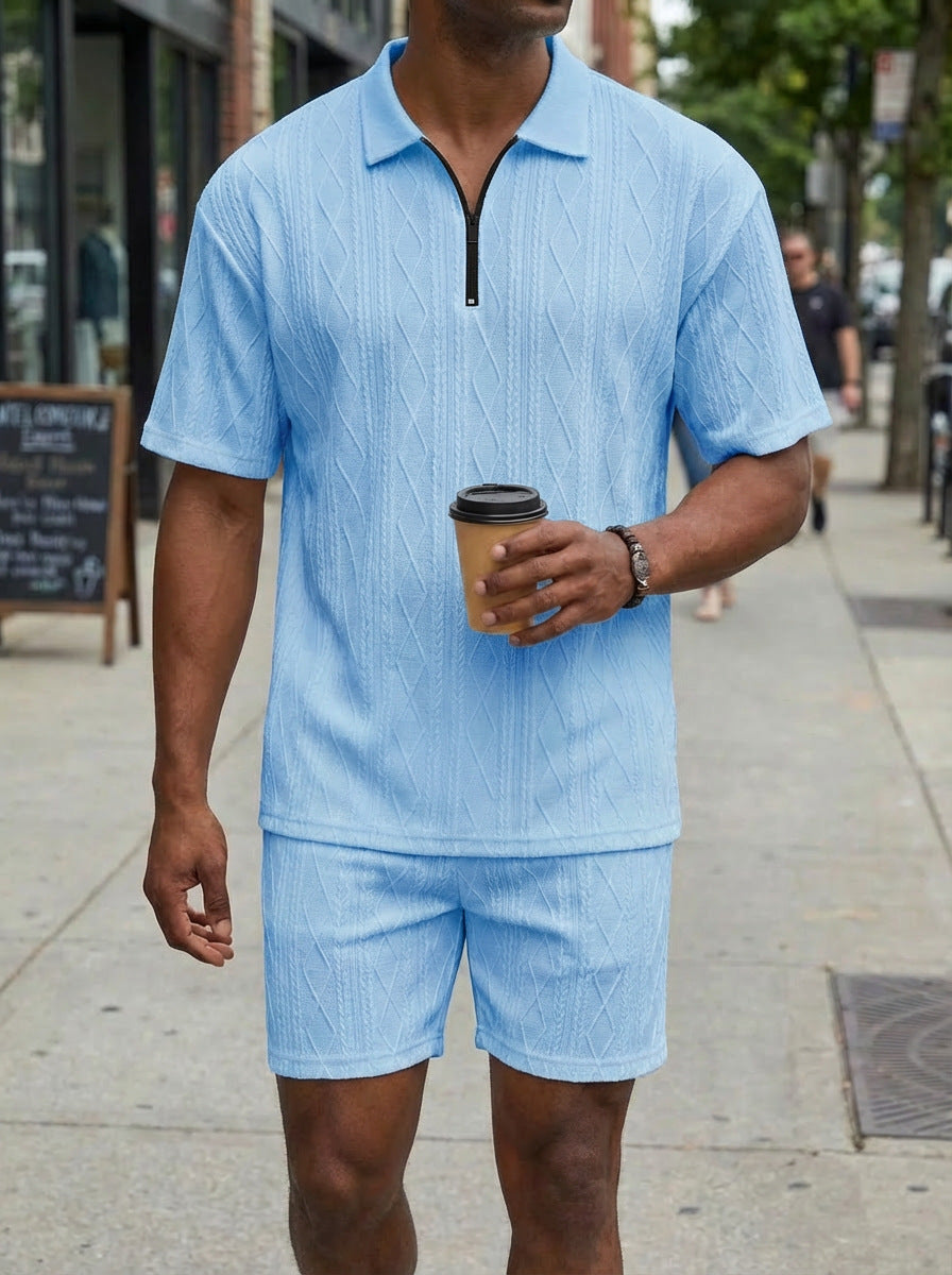 Men's Polo Shirt Casual Short-sleeved Shorts Sports Suit