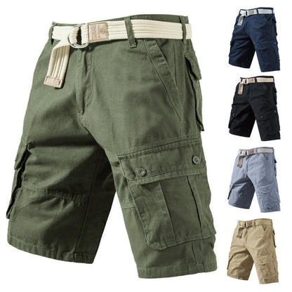Summer Cargo Shorts With Pockets Fashion Solid Short Pants