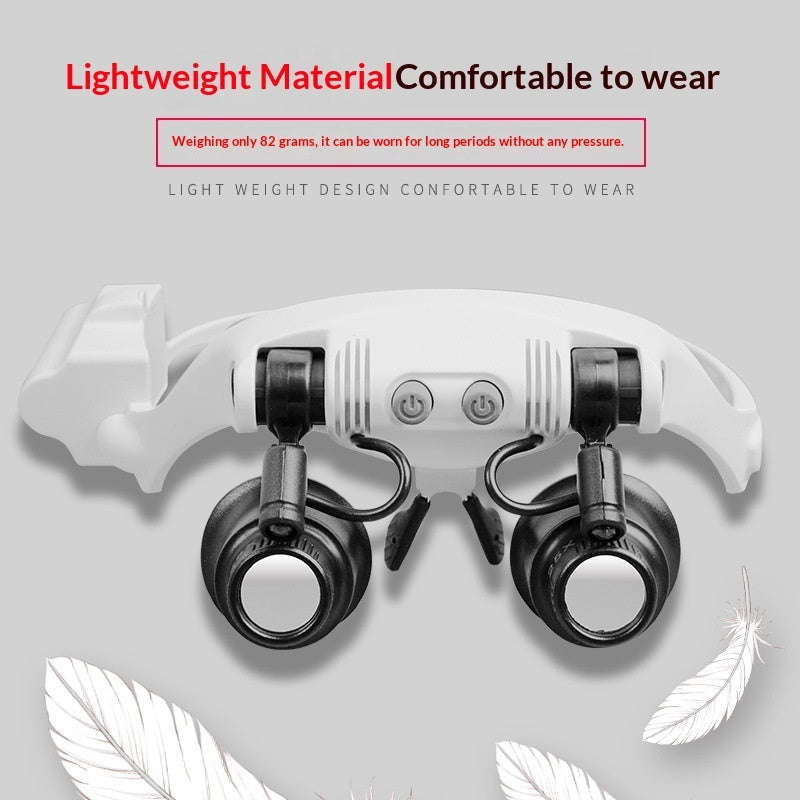 Wearing A 25x Repair Light On The Head