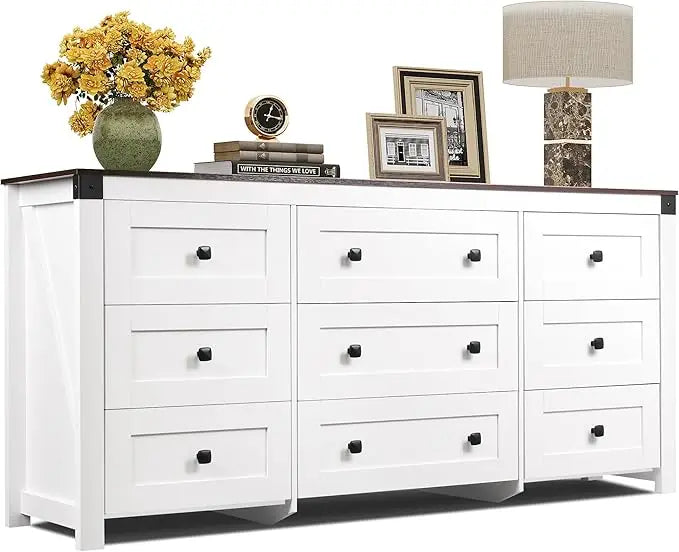 Farmhouse Dresser for Bedroom,Dresser Storage Organizer, Wood Chest of Drawers for Bedroom, for Living Room, Hallway