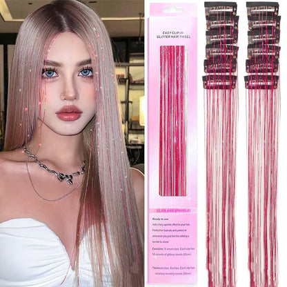 12 Pieces Of Colorful Hair Extension Metal Wire Wigs
