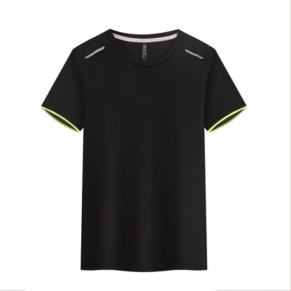 Round Neck Ice Silk Quick-drying T-shirt Marathon Short Sleeve
