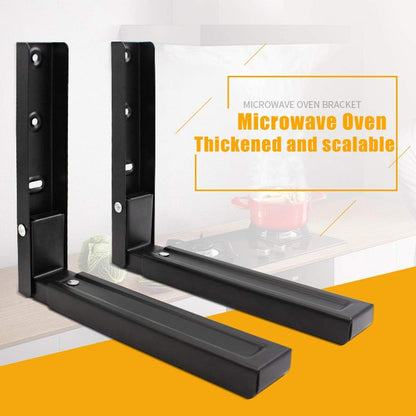 2X Microwave Oven Wall Mount Hanging Brackets Kitchen Rack Adjustable Stretch