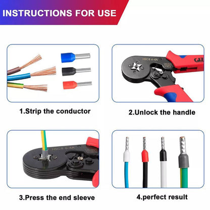 Crimping Pliers Ferrules Pliers 1800 Pieces Set Cable Lugs Crimping Pliers