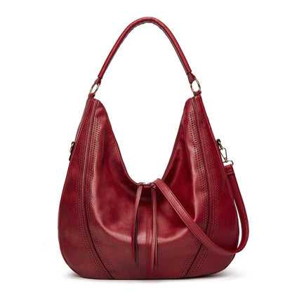 New Trend Retro Large Capacity Tote Shoulder Bag Tassel Hollow One-shoulder Casual Bag Women's Big Bag Casual Bag