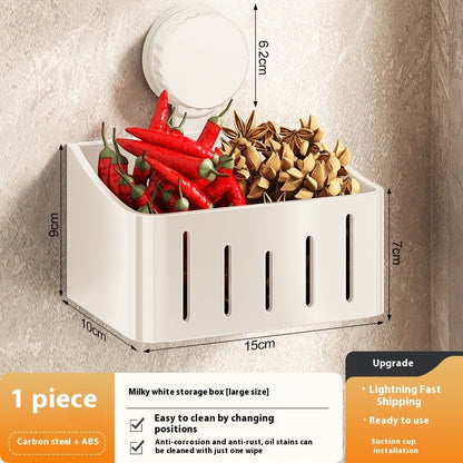 Onion, Ginger And Garlic Storage Box Wall-mounted Suction Cup Storage Rack