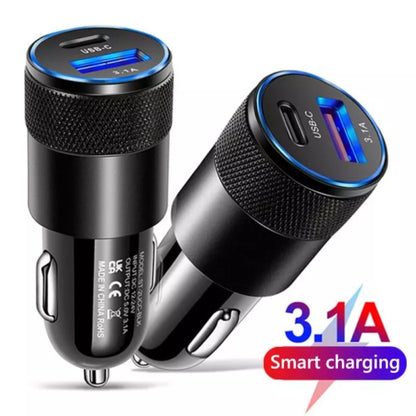 Auto Ladegerat USB Typ C USB-C 3-1 Ladeadapter KFZ Zigarettenanzunder DE