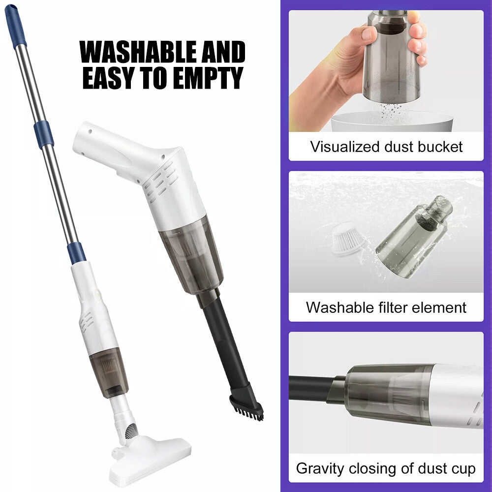 4 IN 1  Handheld  Vac Cordless Vacuum Cleaner Upright Lightweight & Box White UK