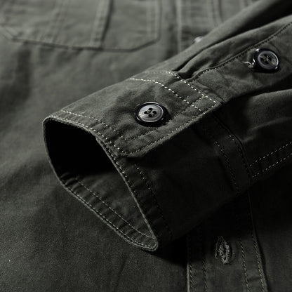 Men's Retro Fashion Casual Long-sleeved Shirt Top