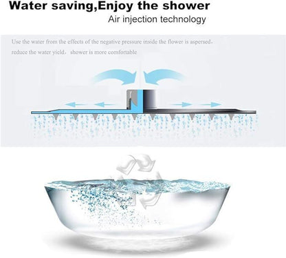 8 Round Shower Head Chrome Stainless Steel Rainfall Overhead Bathroom Large UK