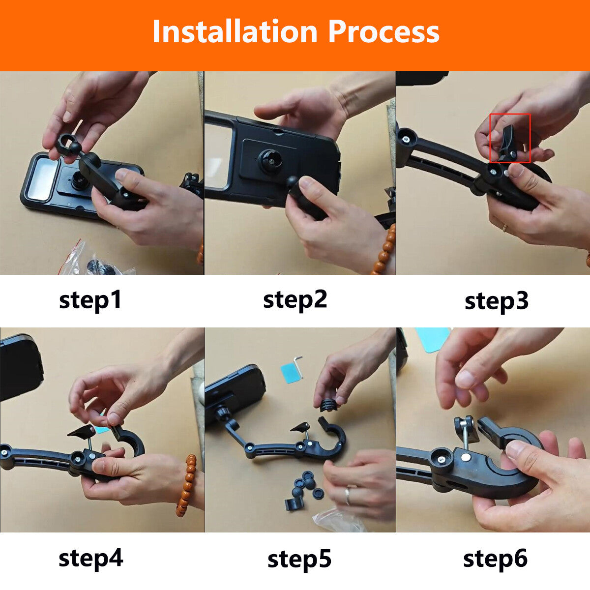 Schwarz Handyhalterung Fahrrad Motorrad Halter Handy Smartphone Halterung Lenker