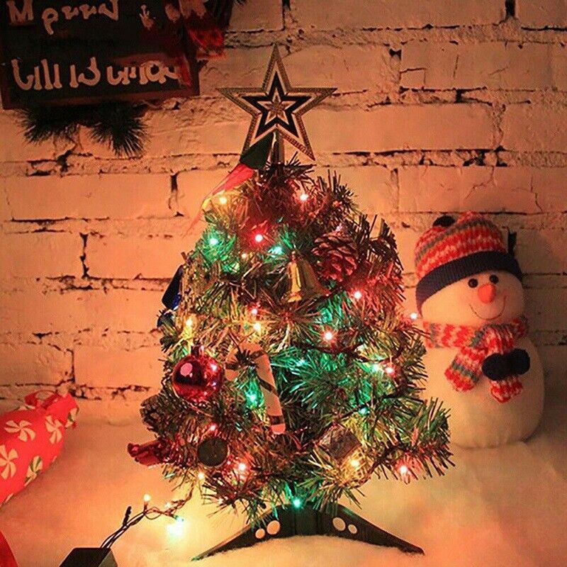 30  Long Tabletop Artificial Small Mini Christmas Tree W LED Lights Ornament