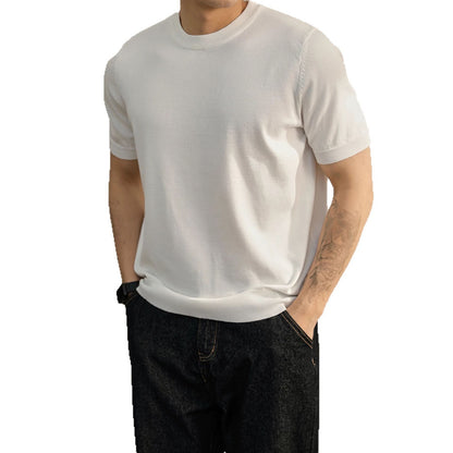 Plus Size Short-sleeved Sweater Men's Lightly Mature Casual