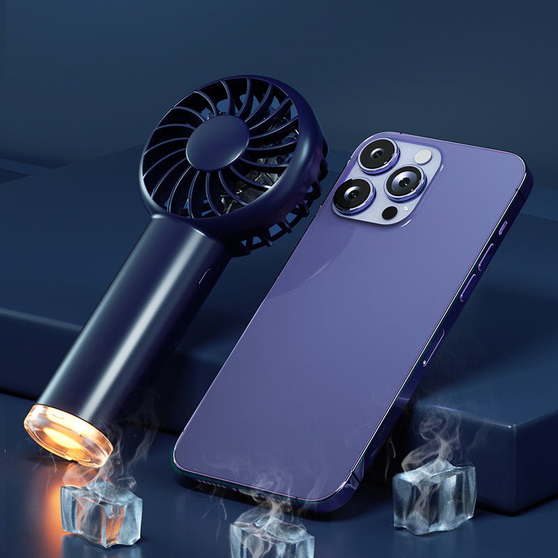Portable Handheld Fan With Ambient Light 3 Speeds Rechargeable